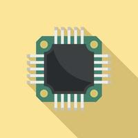 microchip icoon vlak vector. CPU stroomkring vector