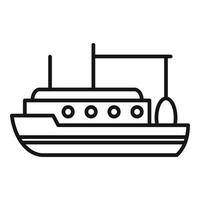 trawler boot icoon schets vector. zee vaartuig vector