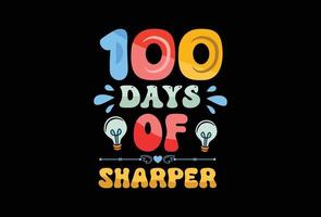 100 dagen van school- kleurrijk typografie t overhemd ontwerp bundel voor afdrukken Aan vraag naar vector
