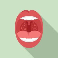 mond tonsillitis icoon vlak vector. amandel anatomie vector