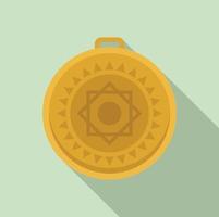 goud amulet icoon vlak vector. magie religie vector