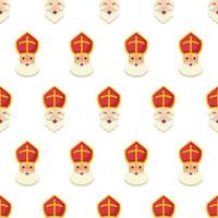 heilige nicholas dag of sinterklaas naadloos patroon met geschenk doos en Kerstmis sjabloon achtergrond hand- getrokken tekenfilm vlak illustratie vector