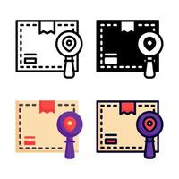 levering doos bijhouden icoon reeks stijl verzameling vector