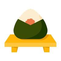 onigiri in vlak stijl geïsoleerd vector