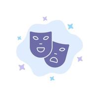 maskers rollen theater madrigaal blauw icoon Aan abstract wolk achtergrond vector