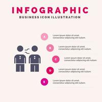 vennootschap overeenkomst bedrijf samenwerking transactie handdruk partners solide icoon infographics 5 stappen presentatie achtergrond vector