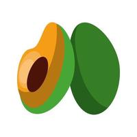 verse avocado half gesneden groente geïsoleerd vector