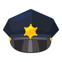 Politie pet icoon, tekenfilm stijl vector