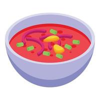 rood soep icoon isometrische vector. Spaans voedsel vector