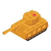 leger tank icoon isometrische vector. leger voertuig vector