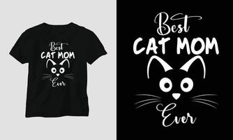 het beste kat mam ooit - kat citaten t-shirt en kleding ontwerp vector