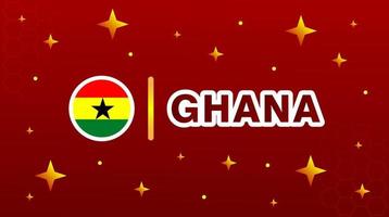 Ghana vlag met sterren Aan rood kastanjebruin achtergrond. vector