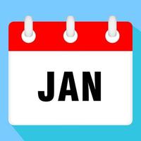 kalender icoon voor januari. vector illustratie.
