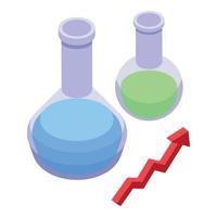 chemisch fles icoon isometrische vector. studie geval vector