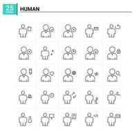 25 menselijk icoon reeks vector achtergrond