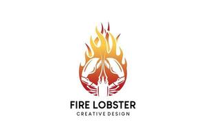 brand kreeft of gegrild kreeft logo ontwerp, kreeft of zeevruchten restaurant logo vector illustratie