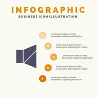 klok uit stil twitter solide icoon infographics 5 stappen presentatie achtergrond vector