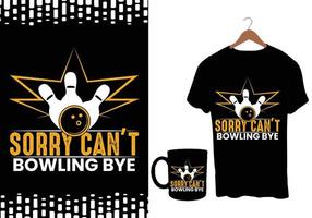 bowling bal t-shirt ontwerp vector