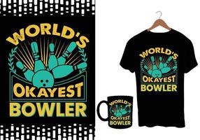 bowling bal t-shirt ontwerp vector