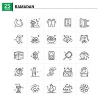 25 Ramadan icoon reeks vector achtergrond