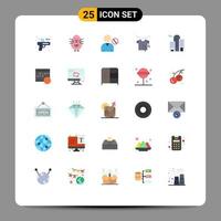 vlak kleur pak van 25 universeel symbolen van bedrijf hangende avatar drogen gebruiker bewerkbare vector ontwerp elementen