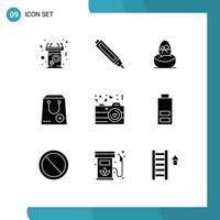 9 creatief pictogrammen modern tekens en symbolen van pakket handel geschenk dichtbij voedsel bewerkbare vector ontwerp elementen