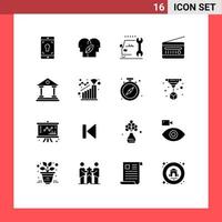 16 creatief pictogrammen modern tekens en symbolen van bank radio ontvanger auto radio audio omroep bewerkbare vector ontwerp elementen