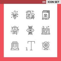 9 gebruiker koppel schets pak van modern tekens en symbolen van oud klok software huis programma bewerkbare vector ontwerp elementen