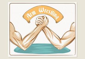 Kleurrijke Arm Wrestling Illustratie Sjabloon vector