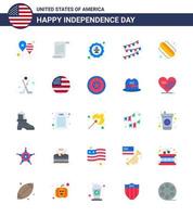 4e juli Verenigde Staten van Amerika gelukkig onafhankelijkheid dag icoon symbolen groep van 25 modern flats van Amerikaans partij decoratie Verenigde Staten van Amerika Gorzen adelaar bewerkbare Verenigde Staten van Amerika dag vector ontwerp elementen