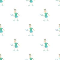 Mens spelen tennis patroon naadloos vector