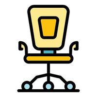 kantoor stoel icoon kleur schets vector