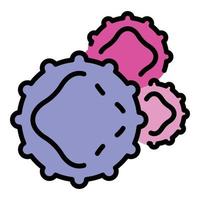 bacterie sporen icoon kleur schets vector