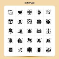 solide 25 Kerstmis icoon reeks vector glyph stijl ontwerp zwart pictogrammen reeks web en mobiel bedrijf ideeën ontwerp vector illustratie