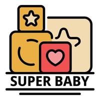 super baby icoon kleur schets vector