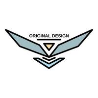 Vleugels origineel logo, schets stijl vector