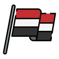 Egyptische vlag icoon kleur schets vector