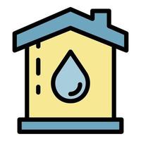 huis water systeem icoon kleur schets vector