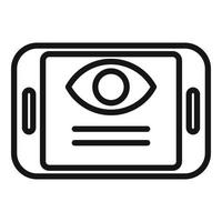 tablet oog test icoon schets vector. Gezondheid kliniek vector