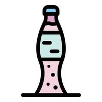 glas fles van cola icoon kleur schets vector