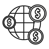 globaal geld overdracht icoon schets vector. sturen contant geld vector