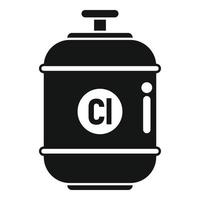 zwembad chloor- tank icoon gemakkelijk vector