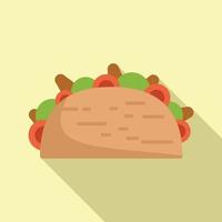 taco maaltijd icoon vlak vector. Mexicaans voedsel vector