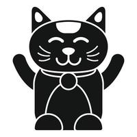 Chinese Lucky kat icoon gemakkelijk vector. maneki Japan vector