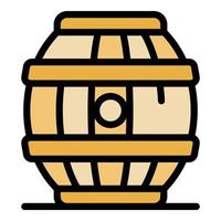 houten vat van bier icoon kleur schets vector
