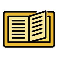 flippen elektronisch boek icoon kleur schets vector