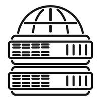 globaal databank icoon schets vector. systeem afzet vector