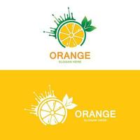 oranje logo ontwerp, vers fruit vector, fruit winkel fit ontwerp, banier sjabloon, oranje fruit icoon vector