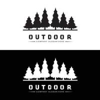 kampvuur logo ontwerp, camping vector, hout brand en Woud ontwerp vector