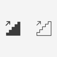 boven icoon vector. trap, trap, ladder symbool teken vector